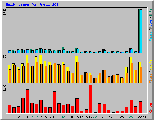 Daily usage for April 2024